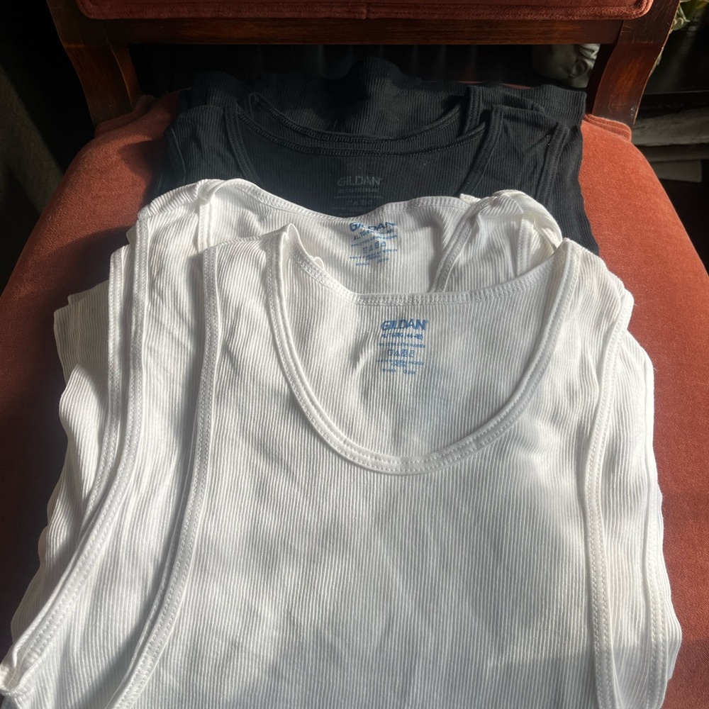 Gildan Classic Black and White Tanks